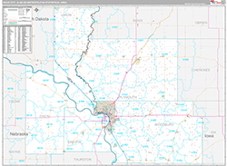 Sioux City Metro Area Wall Map Premium Style 2026